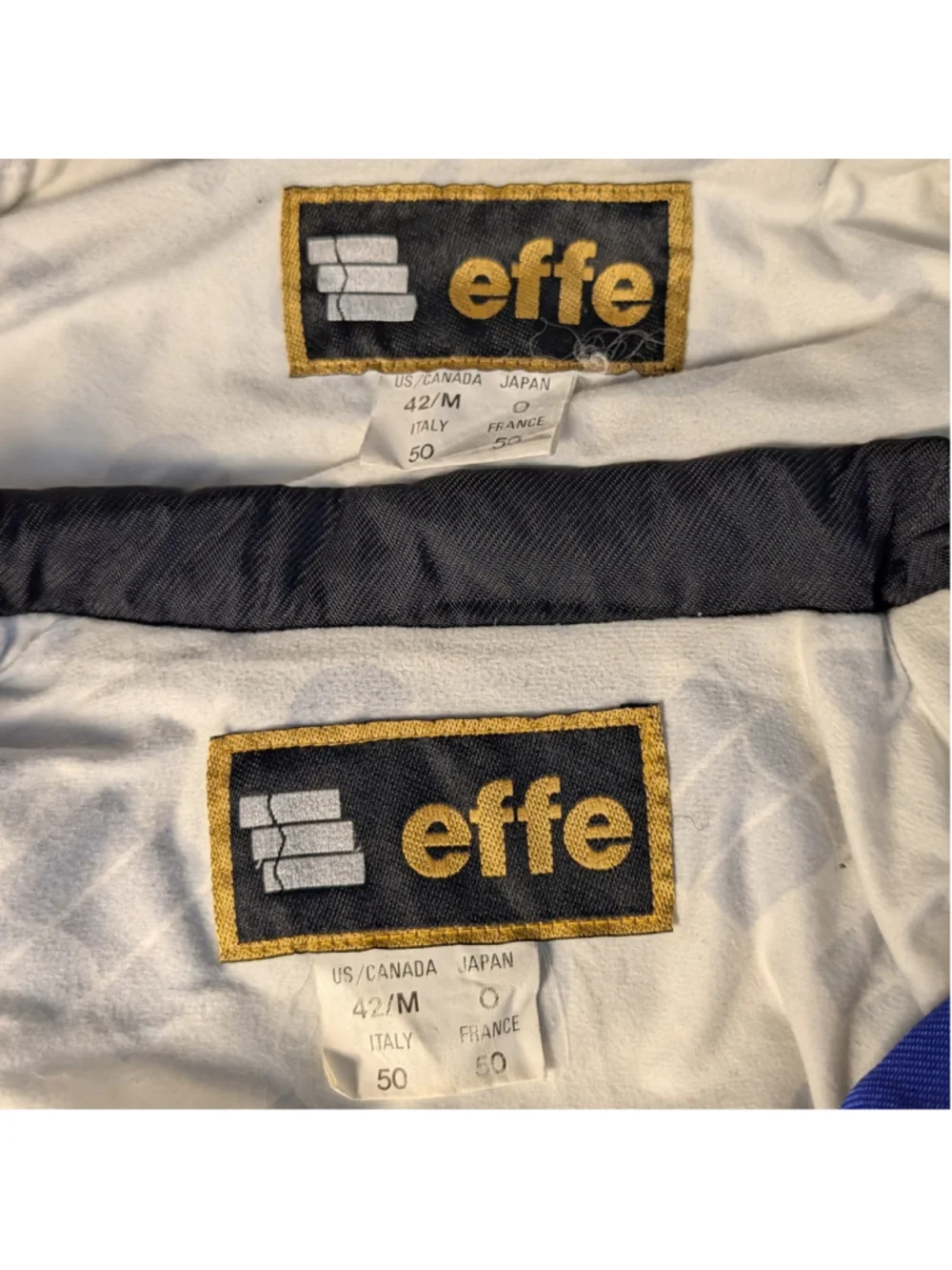 Vintage EFFE 2-Piece Ski Suit Mens M 42 Blue Red Colorblock Snowsuit 80s 90s